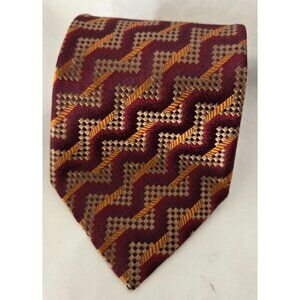 Ermenegildo Zegna Jewel Tone Woven 100% Silk Necktie Suiting Classic Luxury